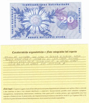 reverse: Banconote. Estere. Svizzera. 20 Franchi. 7 marzo 1973. 