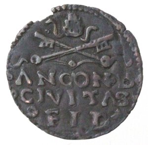 obverse: Ancona. Anonime attribuite a Clemente VII. sec.XVI. Quattrino. Ae. 