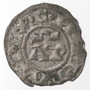 obverse: Brindisi. Enrico VI e Costanza d Altavilla. 1194-1197. Denaro. Mi. 