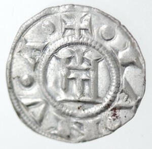 reverse: Genova. Repubblica. 1139-1339. Denaro a nome di Corrado. Ag. 