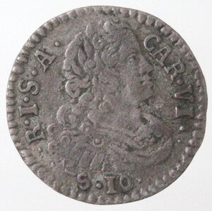 obverse: Mantova. Carlo VI d Asburgo. 1707-1740. Mezza lira 1734. Mi. 