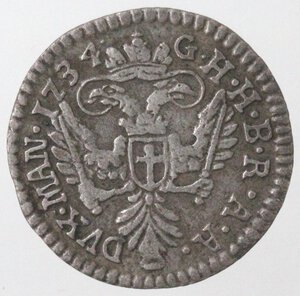 reverse: Mantova. Carlo VI d Asburgo. 1707-1740. Mezza lira 1734. Mi. 