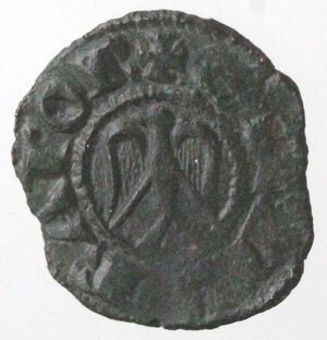 reverse: Messina. Enrico VI con il figlio Federico II. 1194-1197. Denaro. Mi. 