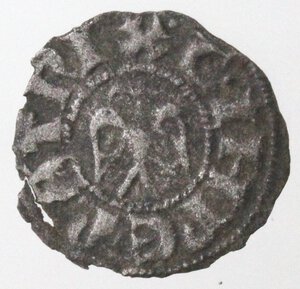 obverse: Messina. Enrico VI. 1194-1197. Mezzo denaro?. A nome di Enrico e Costanza. MIR 56. MI. 
