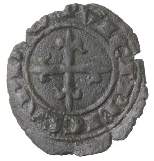 obverse: Messina o Brindisi. Carlo I d Angiò. 1266 -1282. Denaro con giglio sopra crescente. MI. 