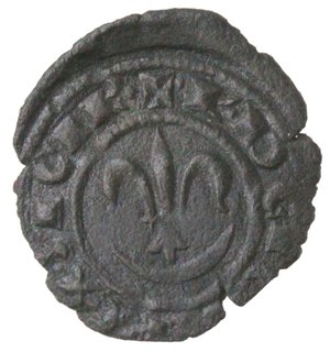 reverse: Messina o Brindisi. Carlo I d Angiò. 1266 -1282. Denaro con giglio sopra crescente. MI. 