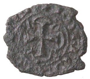 obverse: Messina. Carlo I d Angiò. 1266-1282. Denaro 1277 col palmizio. MI.