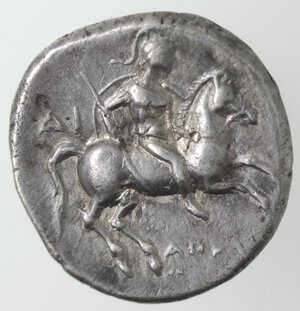 obverse: Monetazione Classica. Calabria. Taranto. Didracma. 272-235 a.C. Ag.