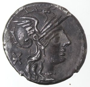 obverse: Monetazione Classica. Repubblica Romana. P. Maenius M.f. Antiaticus. 132 a.C. Denario. Ag.