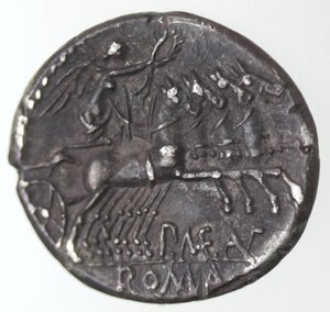 reverse: Monetazione Classica. Repubblica Romana. P. Maenius M.f. Antiaticus. 132 a.C. Denario. Ag.