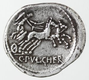 reverse: Monetazione Classica. Repubblica Romana. C. Claudius Pulcher. ca. 110-109 a.C. Denario. Ag.