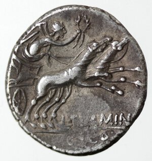 reverse: Monetazione Classica. Repubblica Romana. L. Flaminius Chilo. ca 109-108 a.C. Denario. Ag.