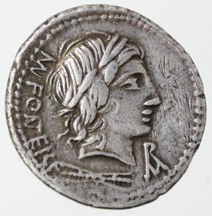 obverse: Monetazione Classica. Repubblica Romana. Mn. Fonteius C.f.. 85 a.C. Denario. Ag.