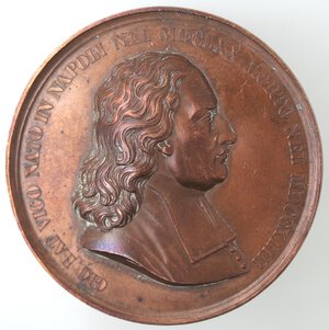 obverse: Medaglie. Napoli. Giovanni Battista Vico. 1670-1743. Medaglia 1845 per il Congresso degli Scienziati in Napoli. Ae.