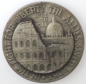 obverse: Medaglie. Roma. 1944. Medaglia celebrativa della liberazione alleata. Ae argentato. 