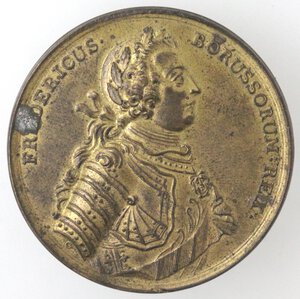 obverse: Medaglie. Germania. Brandeburgo, Prussia. Federico II il Grande. 1740-1786. Medaglia 1757. Br. Dorato. Realizzata per la vittoria di Rosbach. 