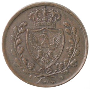 obverse: Carlo Felice. 1821-1831. 5 centesimi 1826 Torino. Ae. 