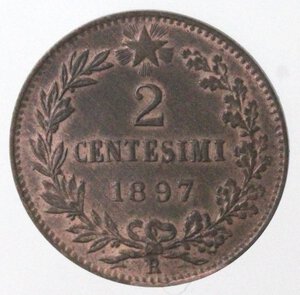 reverse: Umberto I. 1878-1900. 2 centesimi 1897. Ae. 