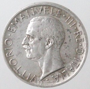 obverse: Vittorio Emanuele III. 1900-1943. 5 lire 1929. Ag