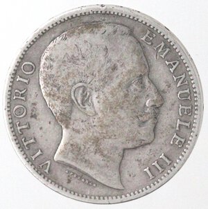 obverse: Vittorio Emanuele III. 1900-1943. 2 lire 1906 Aquila sabauda. Ag. 