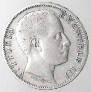 obverse: Vittorio Emanuele III. 1900-1943. 2 Lire 1907 Aquila sabauda. Ag. 