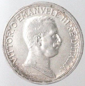 obverse: Vittorio Emanuele III. 1900-1943. 2 lire 1915 Quadriga Briosa. Ag. 