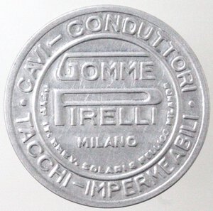 obverse: Vittorio Emanuele III. 1900-1943. Gomme Pirelli. Milano. Gettone di Necessità da 10 centesimi. 1919-1923. Al. 