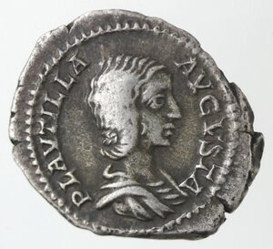 obverse: Monetazione Classica. Impero Romano. Plautilla, moglie di Caracalla, deceduta nel 212 d.C. Denario. Ag.
