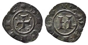 obverse: BRINDISI o MESSINA. Manfredi (1258-1264). Denaro Mi (0,53 g). Spahr 204. BB-SPL