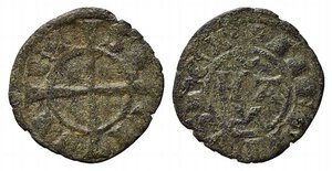 obverse: BRINDISI o MESSINA. Manfredi (1258-1264). Denaro Mi (0,66 g). Spahr 200. qBB