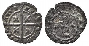 obverse: BRINDISI o MESSINA. Carlo I d Angiò (1266-1285). Denaro Mi (0,33 g). Spahr 31. BB