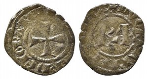 obverse: BRINDISI o MESSINA. Carlo I d Angiò (1266-1285). Denaro Mi (0,76 g). Spahr 37. BB+