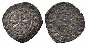 obverse: BRINDISI o MESSINA. Carlo I d Angiò (1266-1285). Denaro Mi (0,49 g). Spahr 38. qBB