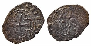 obverse: BRINDISI o MESSINA. Carlo I d Angiò (1266-1285). Denaro Mi (0,55 g). Spahr 53. MB-BB