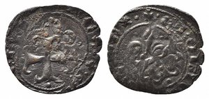 obverse: BRINDISI o MESSINA. Carlo I d Angiò (1266-1285). Denaro Mi (0,46 g). Spahr 56. Ribattuto al D/ e al R/. BB+