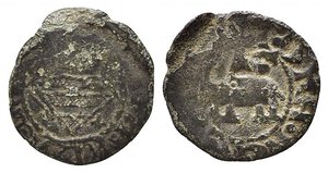 obverse: CATANIA. Federico IV d Aragona (1355-1377). Denaro Mi (0.71 g). FRIDERICVS DEI; Stemma aragonese. R/GRA REX SICIL; Elefante (stemma di Catania). MIR 1; Sp.266/273. qBB