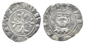 obverse: MANTOVA. Luigi e Guido Gonzaga (1328-1369). Grossetto con Virgilio Ag (0,80 g). Busto frontale di Virgilio - R/ croce fiorata. Bignotti 3; CNI 7; MIR 372. SPL