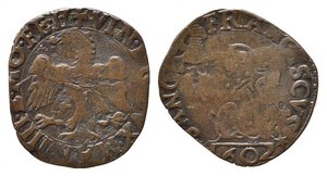 obverse: MANTOVA. CASALE. Vincenzo I Gonzaga (1587-1612). Parpagliola 1602 con San Francesco Mi (1,92 g). BignotTi 42; MIR 307/9. Tracce di ribattitura BB+. 