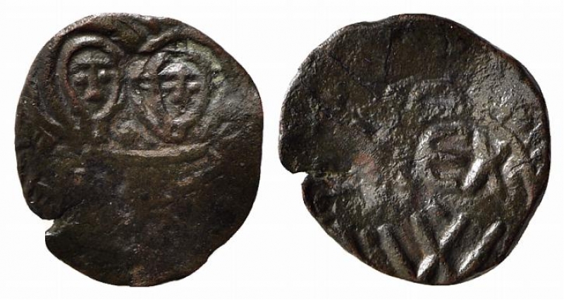 obverse: MESSINA. Guglielmo I  (1154-1166). Follaro AE (0,58 g). Sp. 99. qBB