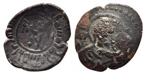 obverse: MESSINA. Guglielmo I  (1154-1166). Frazione di follaro AE (1,22 g). MIR 33; Sp. 99. qBB