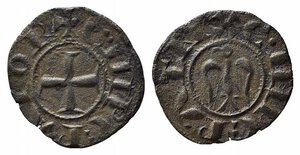 obverse: MESSINA. Enrico VI (1194-1197). Mezzo denaro (con Aquila) a nome di Enrico e Costanza Mi (0,47 g). Sp. 31 - R. BB-SPL