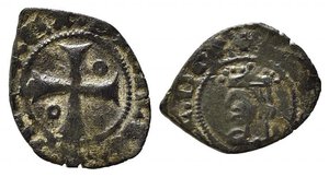 obverse: MESSINA. Ludovico (1342-1356). Denaro Mi (0,67 g). Testa coronata a sinistra - R/croce patente, cerchietto nel 2° e 3° campo. Spahr 20. BB