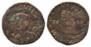 obverse: NAPOLI. Filippo IV (1621-1665). 9 cavalli 1629 Cu (7,62 g). Magliocca 90. qBB