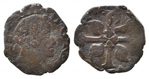 obverse: NAPOLI. Filippo IV (1621-1665). 3 cavalli sigle GA/C. AE (1.60 g). Magliocca 136-137. MB