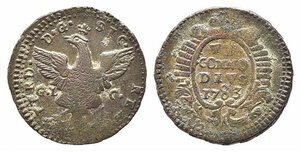 obverse: PALERMO. Ferdinando III (1759-1816). Grano 1783 Cu (4,52 g). MIR 636/3; Spahr 108. BB