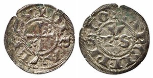 obverse: RAVENNA. Monetazione arcivescovile (sec. XIII-XIV). Denaro Ag (0,65 g). Biaggi 1965. qSPL 