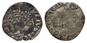 obverse: ROMA. Giulio II (1503-1513). Quattrino Mi (0,51 g). Albero di rovere - R/il santo nimbato frontale. MIR 568. MB