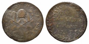 obverse: ROMA. Pio VI (1775-1799). FALSO D EPOCA di 2 Carlini 1796. AE (4,24 g). MB
