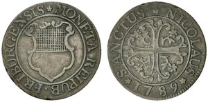 obverse: SVIZZERA. Friburgo -  Fribourg MI Kreuzer 1789. Stemma R/ Croce. D.T.660m. HMZ 2-279q. BB