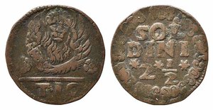 obverse: VENEZIA. Candia (1611-1619). 2 1/2 soldini o 10 tornesi. AE (4,74 g). Paol.878; Mont.159-162. BB